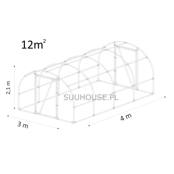 Tunel foliowy AW4 [12m2] 4 x 3 x 2,1 m z folią UV4